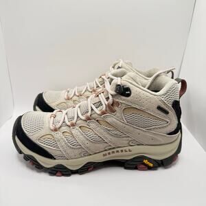 Merrell Woman’s Moab 3 Mid Waterproof Moonbeam Beige Hiking Boot- Size 8